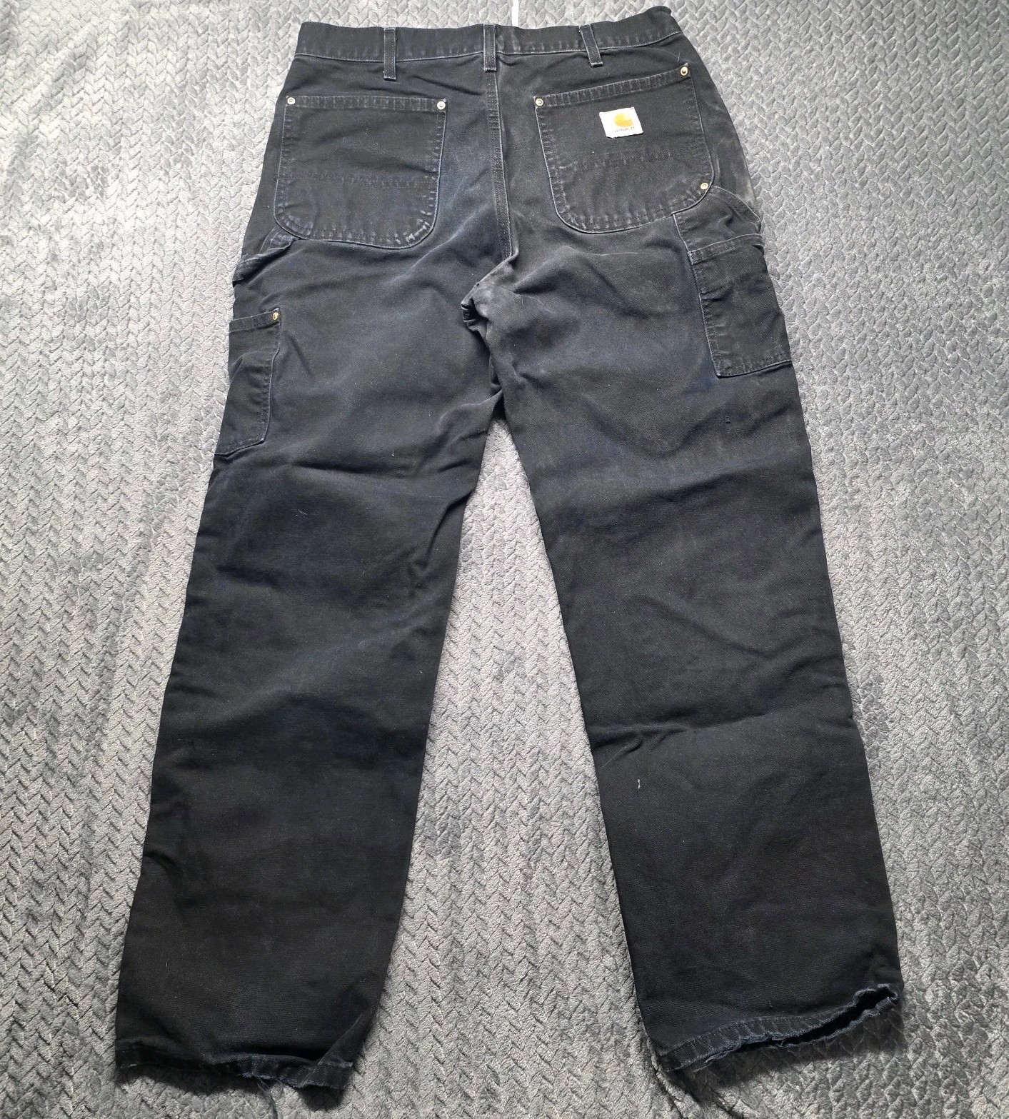 Vintage Carhartt Double Knee Black Carpenter Pants 32×31 Distressed Made In USA