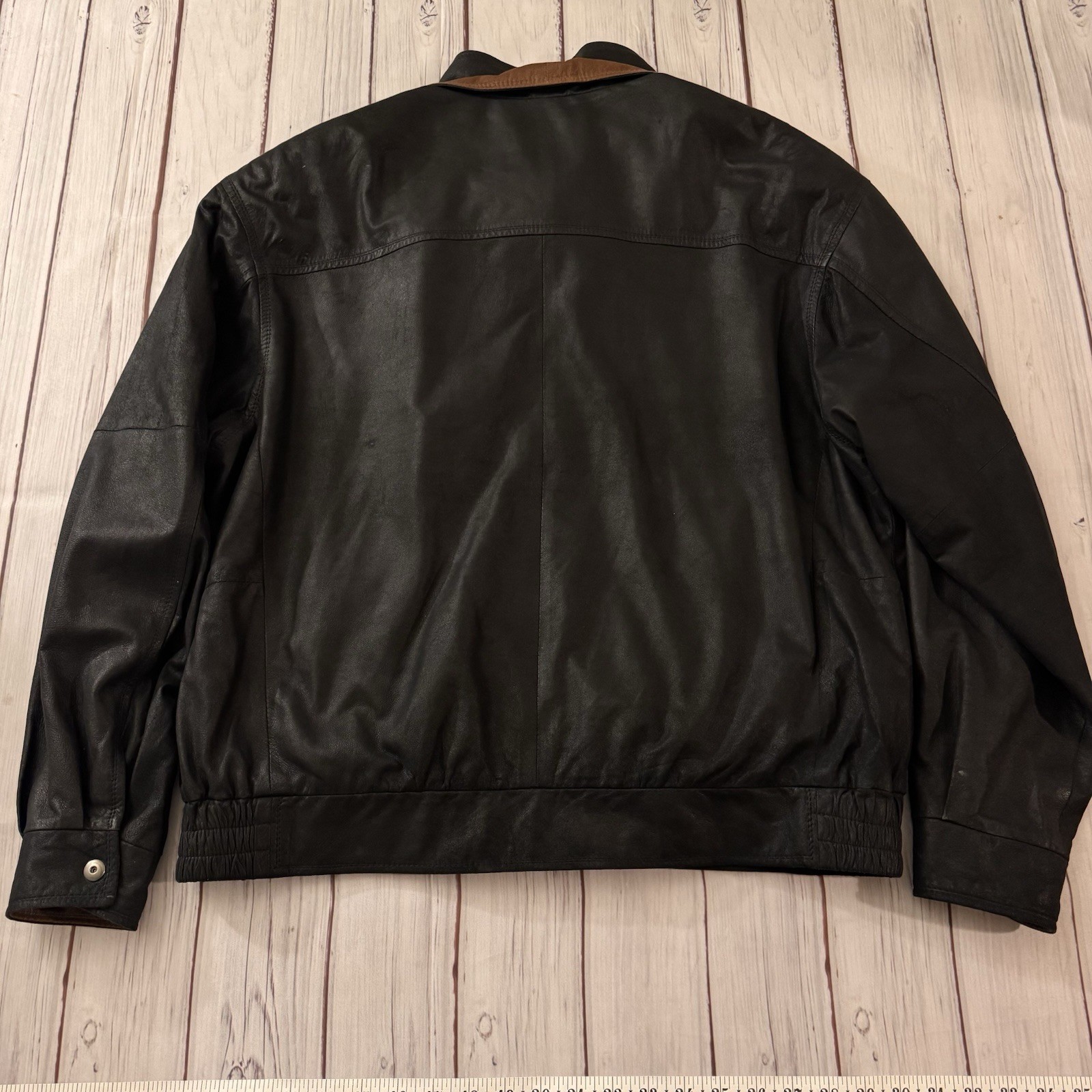 Remy Men’s Black Jacket Size 44 Zipper Button Stand-Up Collar Lined 80s Vintage