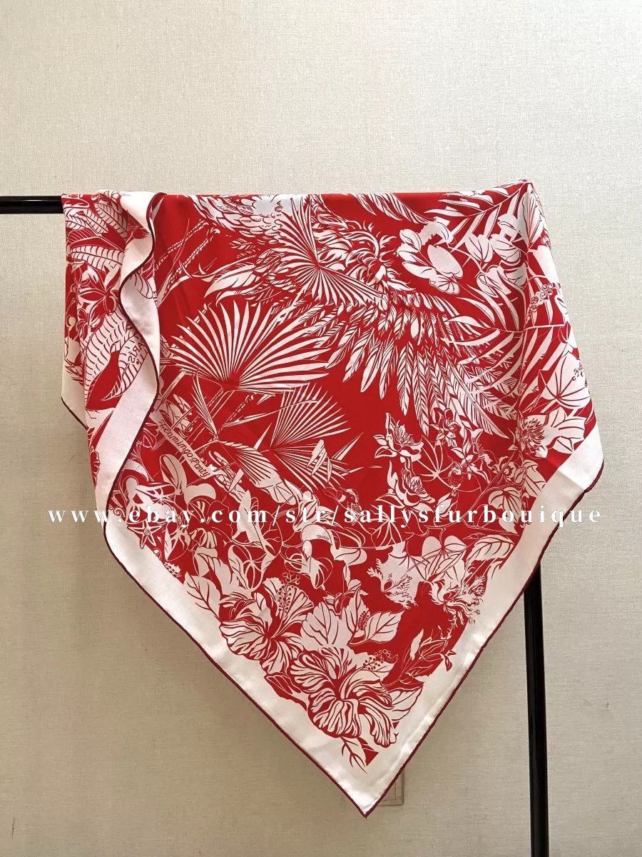 Sallys 70% Cashmere & 30% Silk Wrap Scarf Flamingo Print Double Face Shawl 53″
