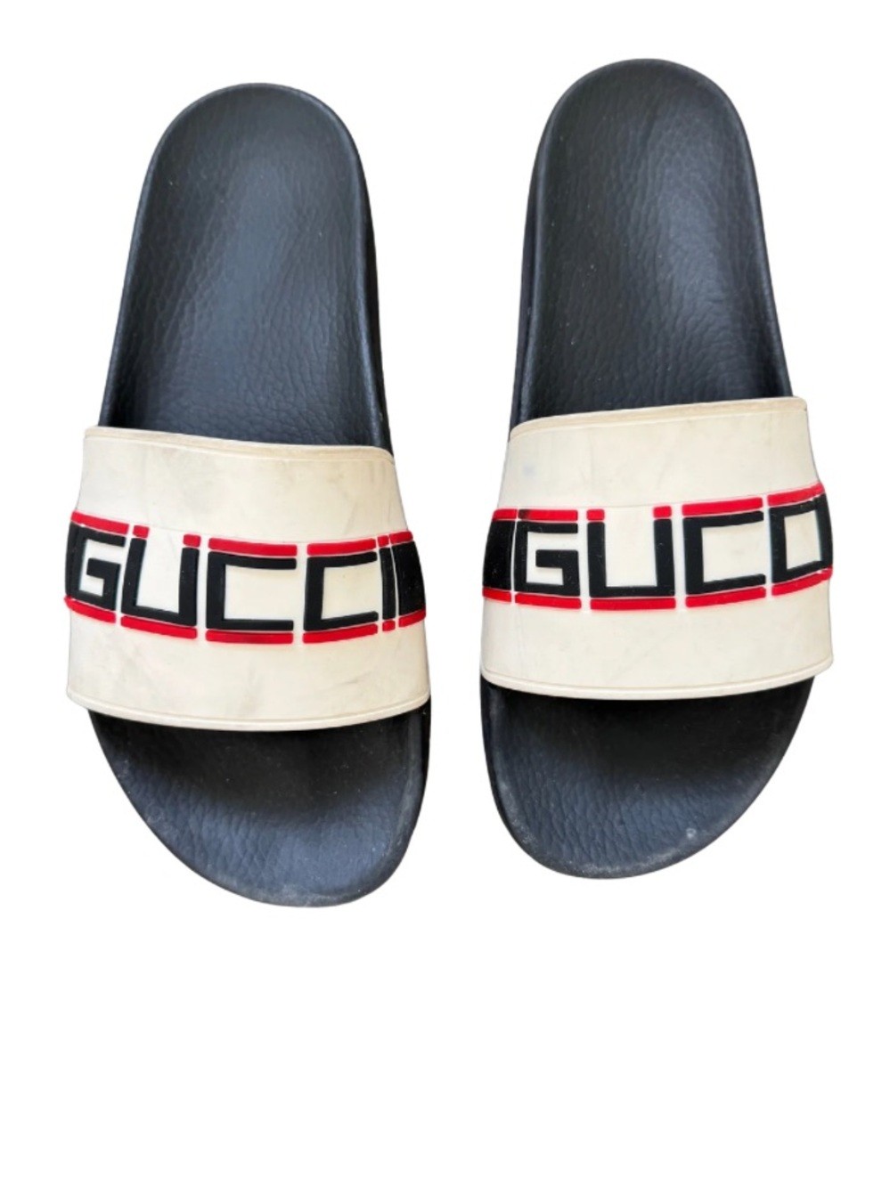 ✨Gucci Pursuit Rubber Slides Sandals Black Red White Men’s Size 10 ✨