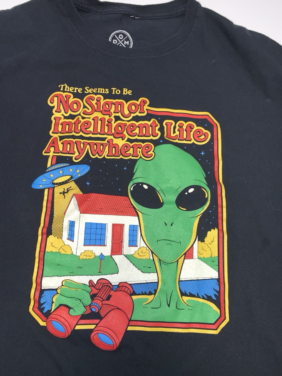 Men’s 2XL Blk Aliencore Grungy Alien T-Shirt Short Sleeve Crew Cynical Retro
