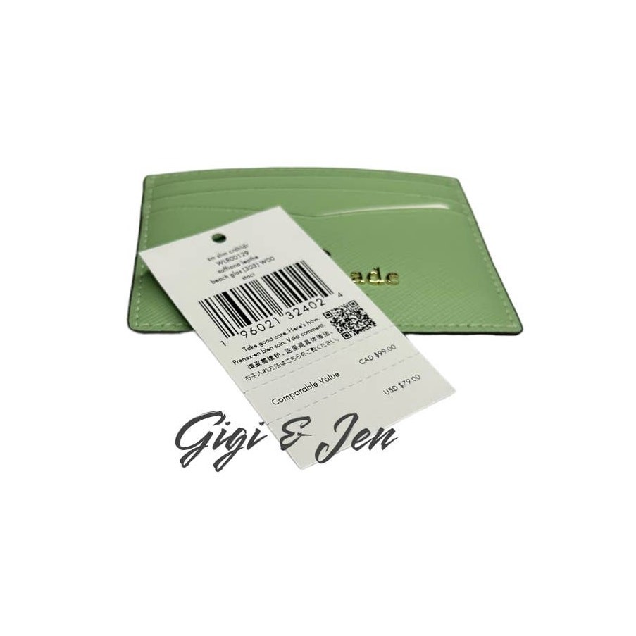 Kate Spade Staci Small Slim Card Holder Beach Glass