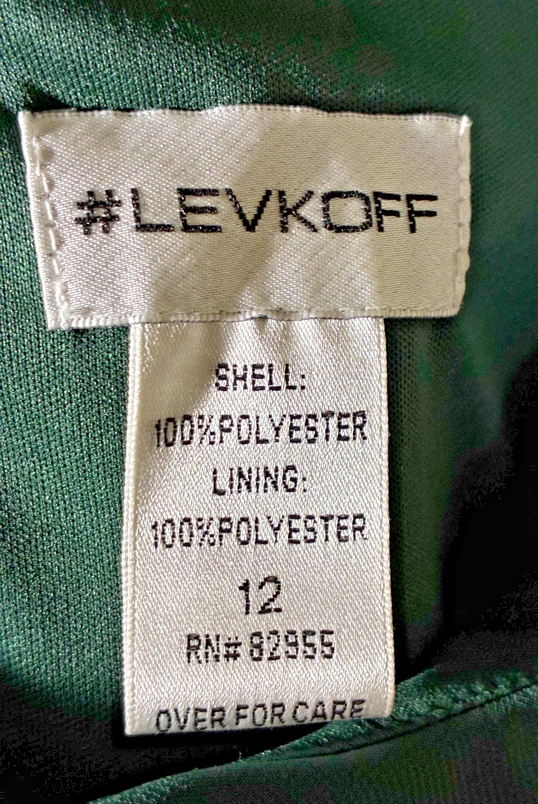 NWT-B Levkoff 7130 Chiffon 1 Shoulder Dress w/Ruffle (Evergreen)-Sz 12 MSRP $183