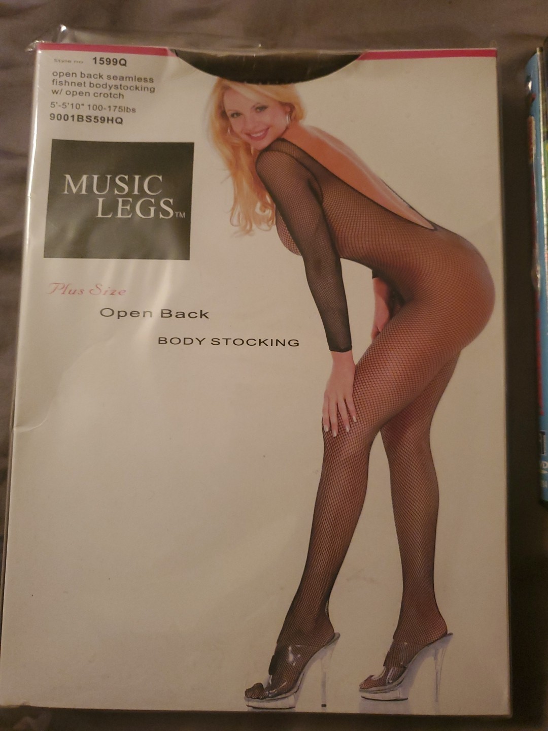 Music Legs Plus Size Open Back Body Stocking Black Size See Picture