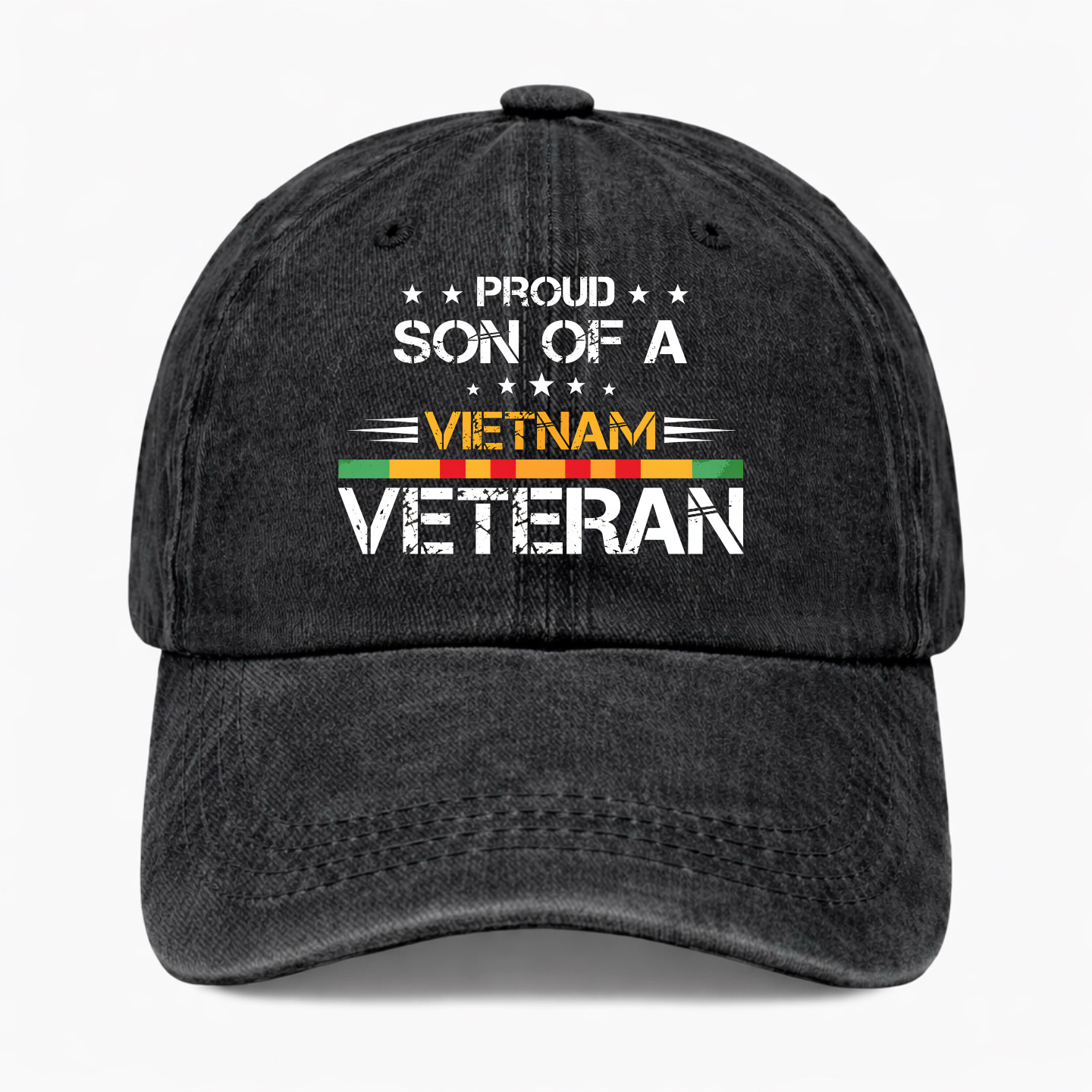 Proud Son Of A Vietnam Veteran Hat Military Family Gift Washed Dad Baseball Cap