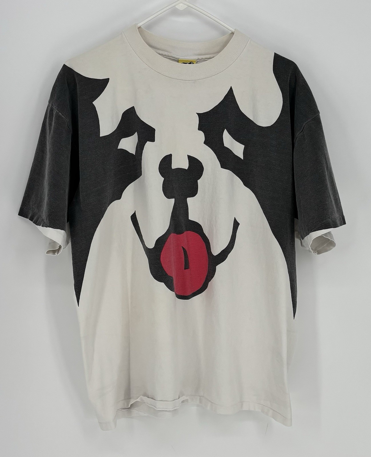 Vtg Big Dogs Dog Face T Shirt XL All Over Print USA Single Stitch 90’s Graphic T