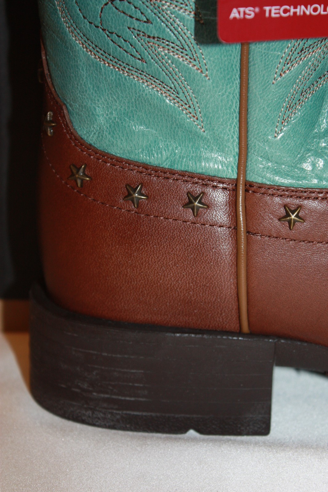 NEW! NIB! ARIAT Dark Bay Glazed Turquoise Leather HONOR Square Toe Boots $260