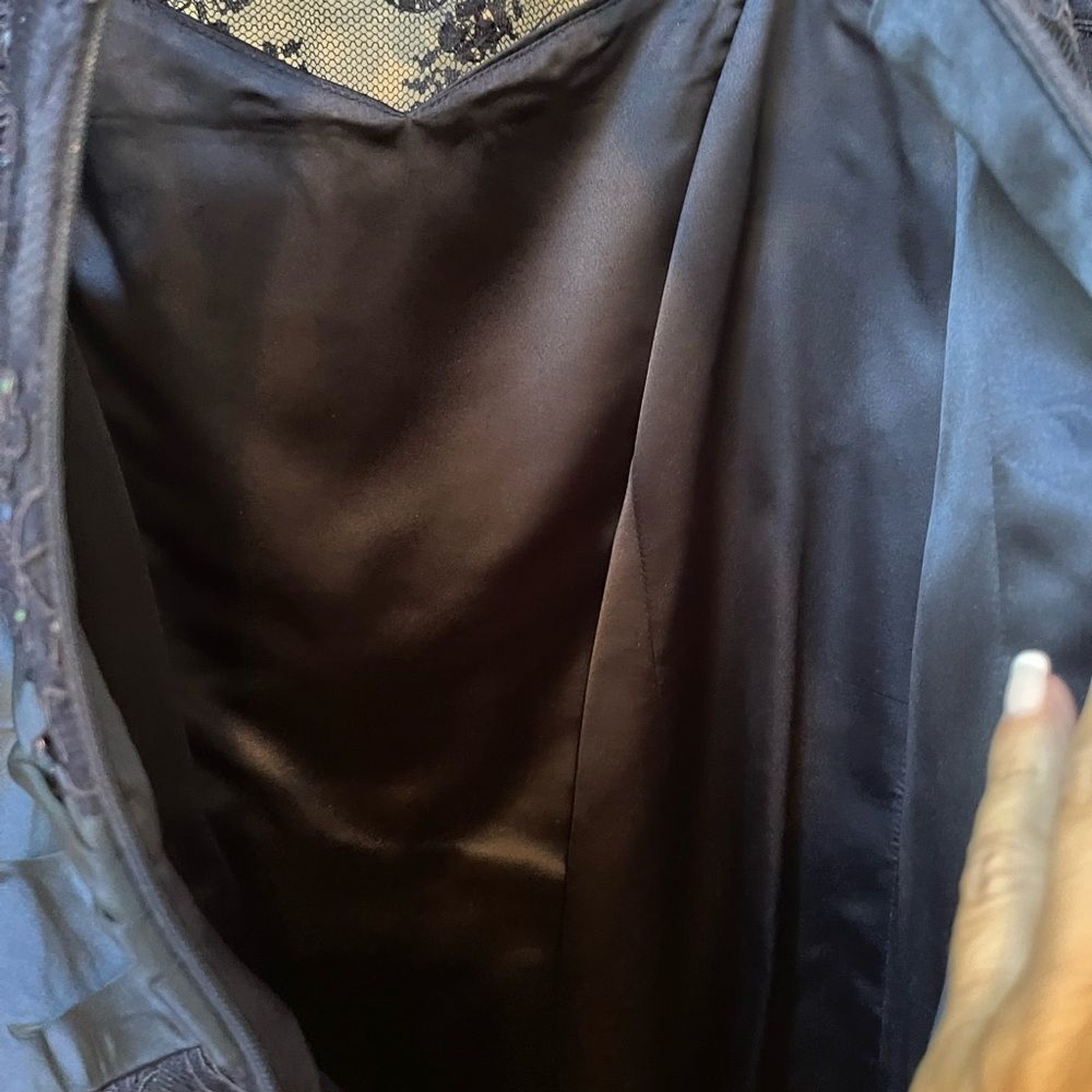 Teri Jon by Rickie Freeman Navy Cocktail Wedding Dress Size 6
