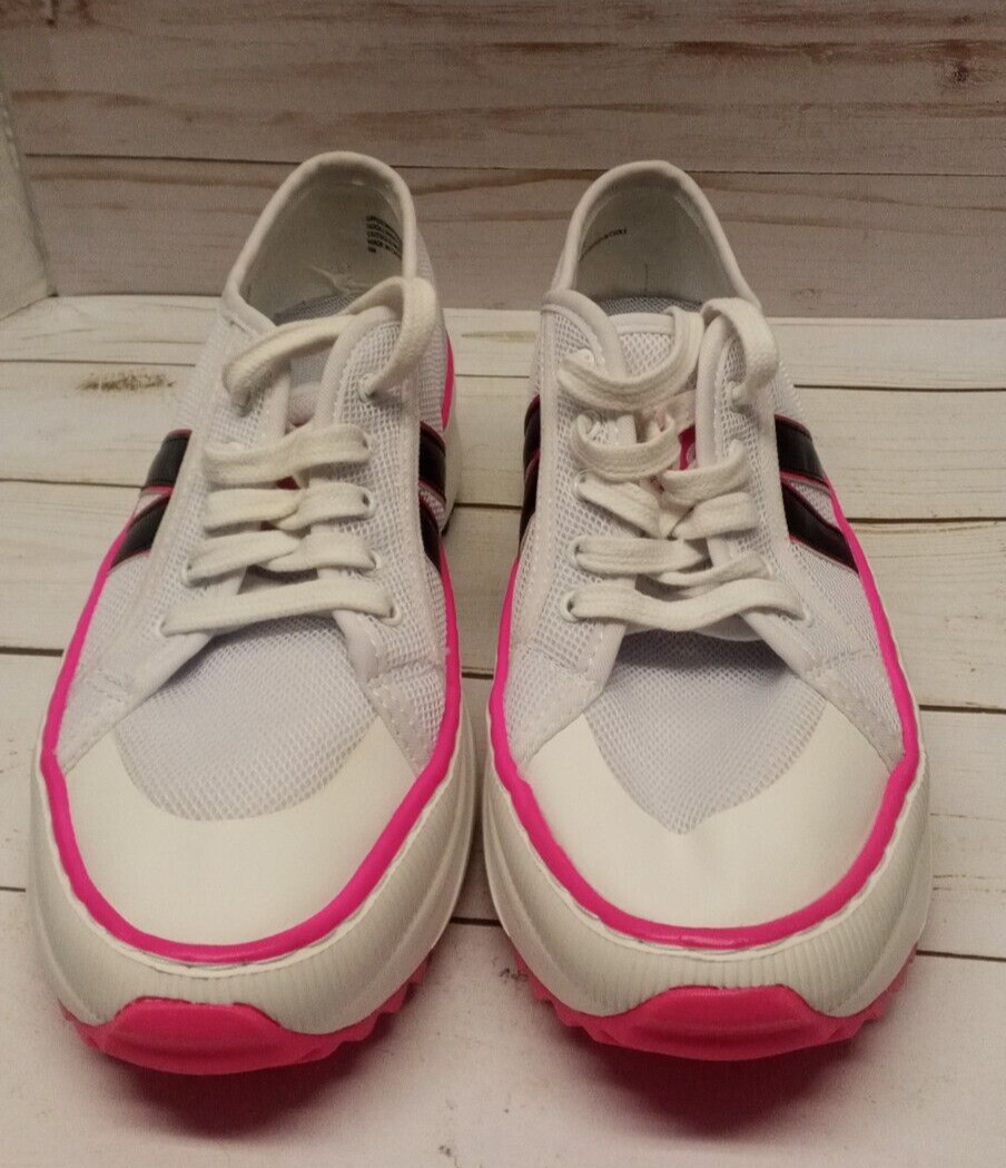 Joy Comfort Performance Mesh Sneakers w/ Podiatric Insole White,Pink,Black US 6M