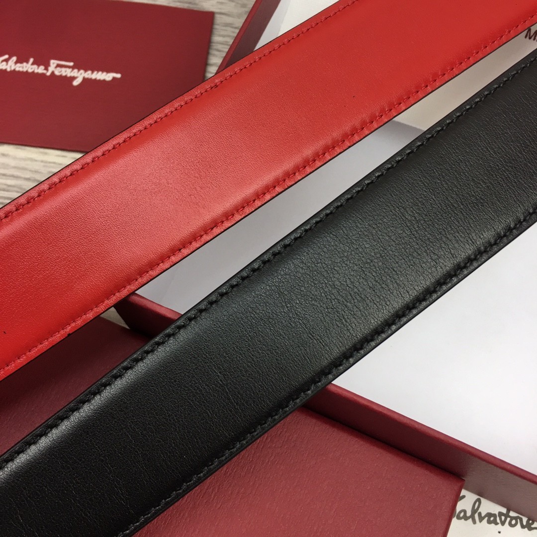 Ferragamo Handcrafted Italian leather belt Gold Buckle