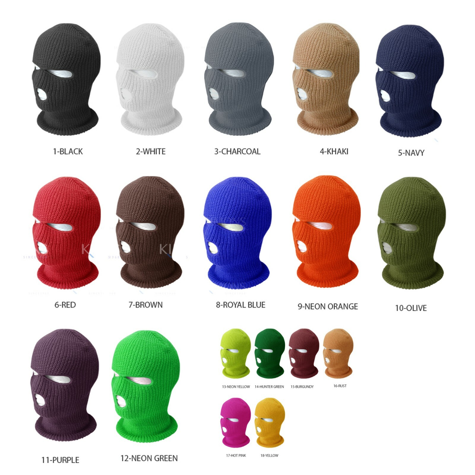 3 Hole Full Face Mask Ski Mask Winter Cap Balaclava Outdoor Beanie Tactical Hat
