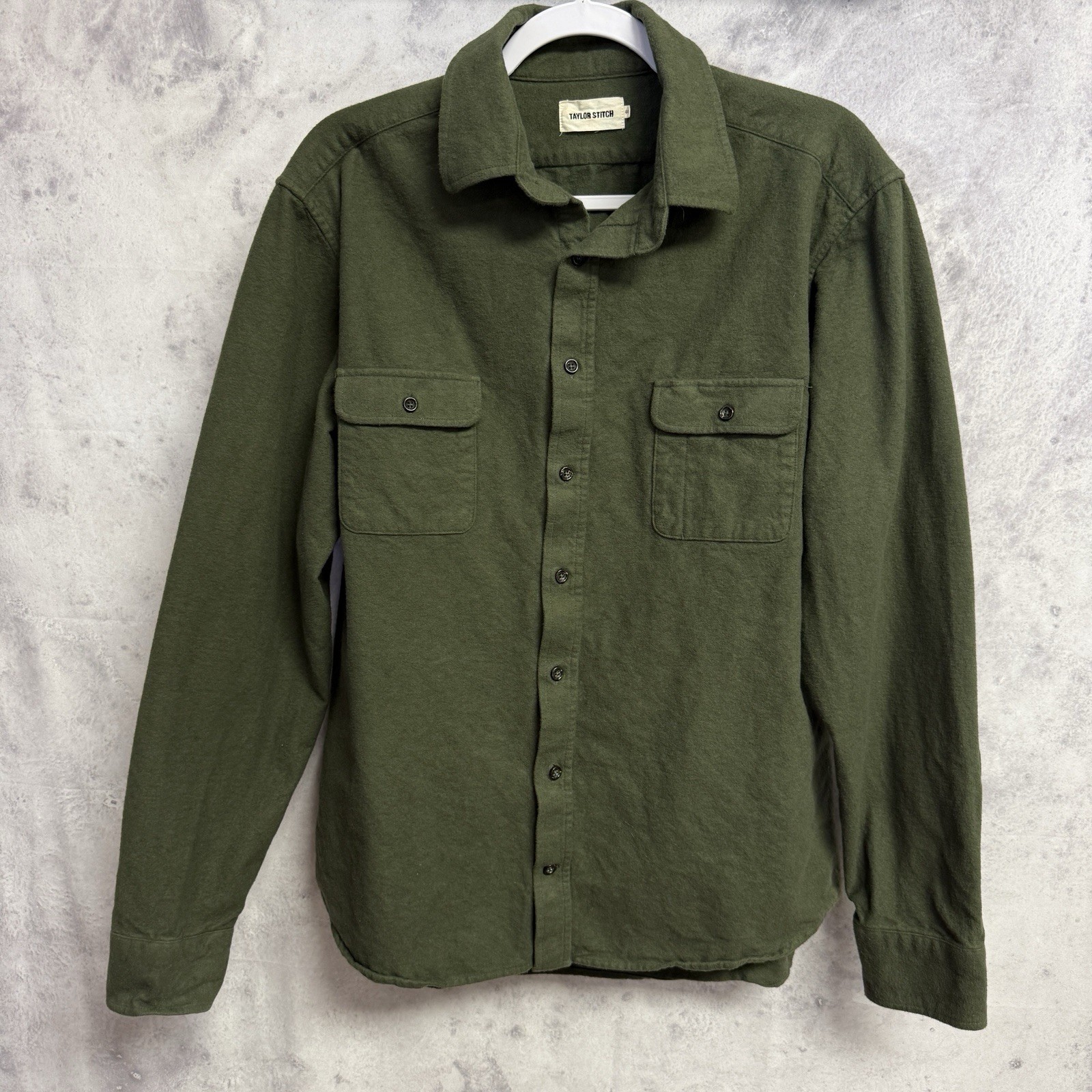 Taylor Stitch Shirt Mens 44 XL Green Long Sleeve Organic Cotton Button Up Casual