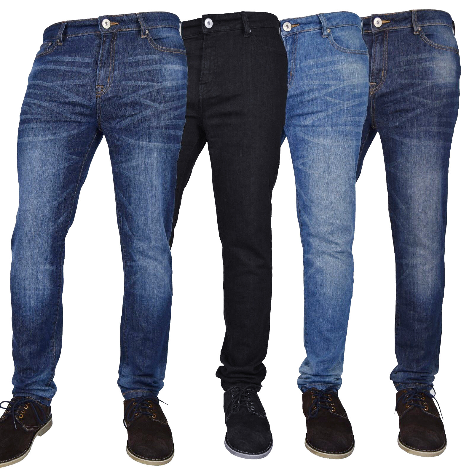 NEW MENS FLEX SKINNY JEANS STRETCH SLIM FIT DENIM PANTS ALL WAIST & LENGTH