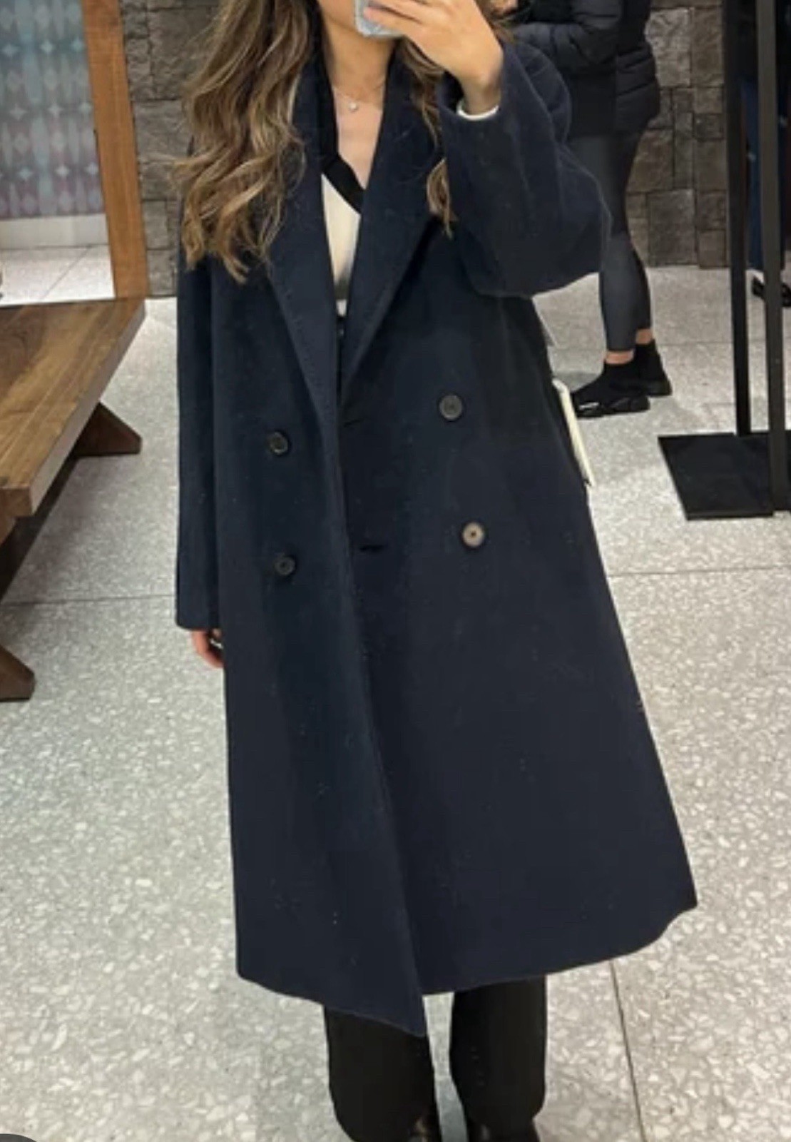 Aritzia Babaton The Slouch Coat Navy Blue Small