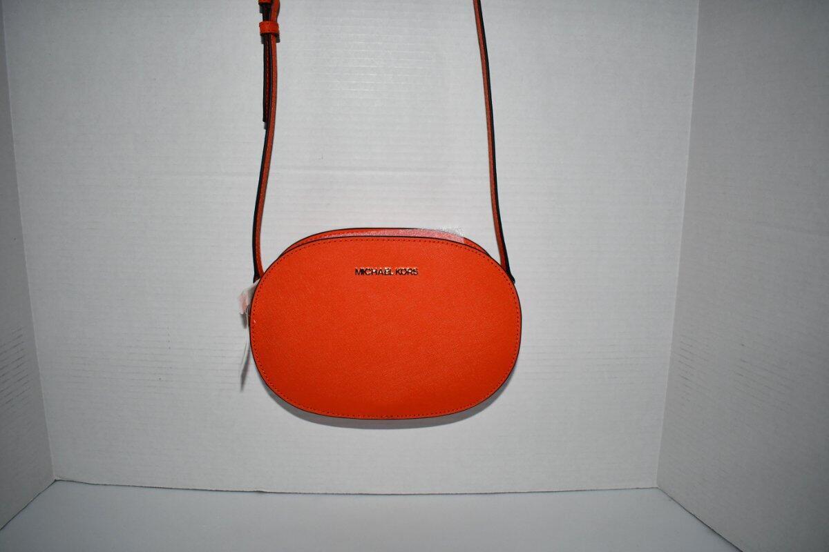 MICHAEL KORS MED Leather Crossbody Bag in Poppy #35T1GTVC6L NWT