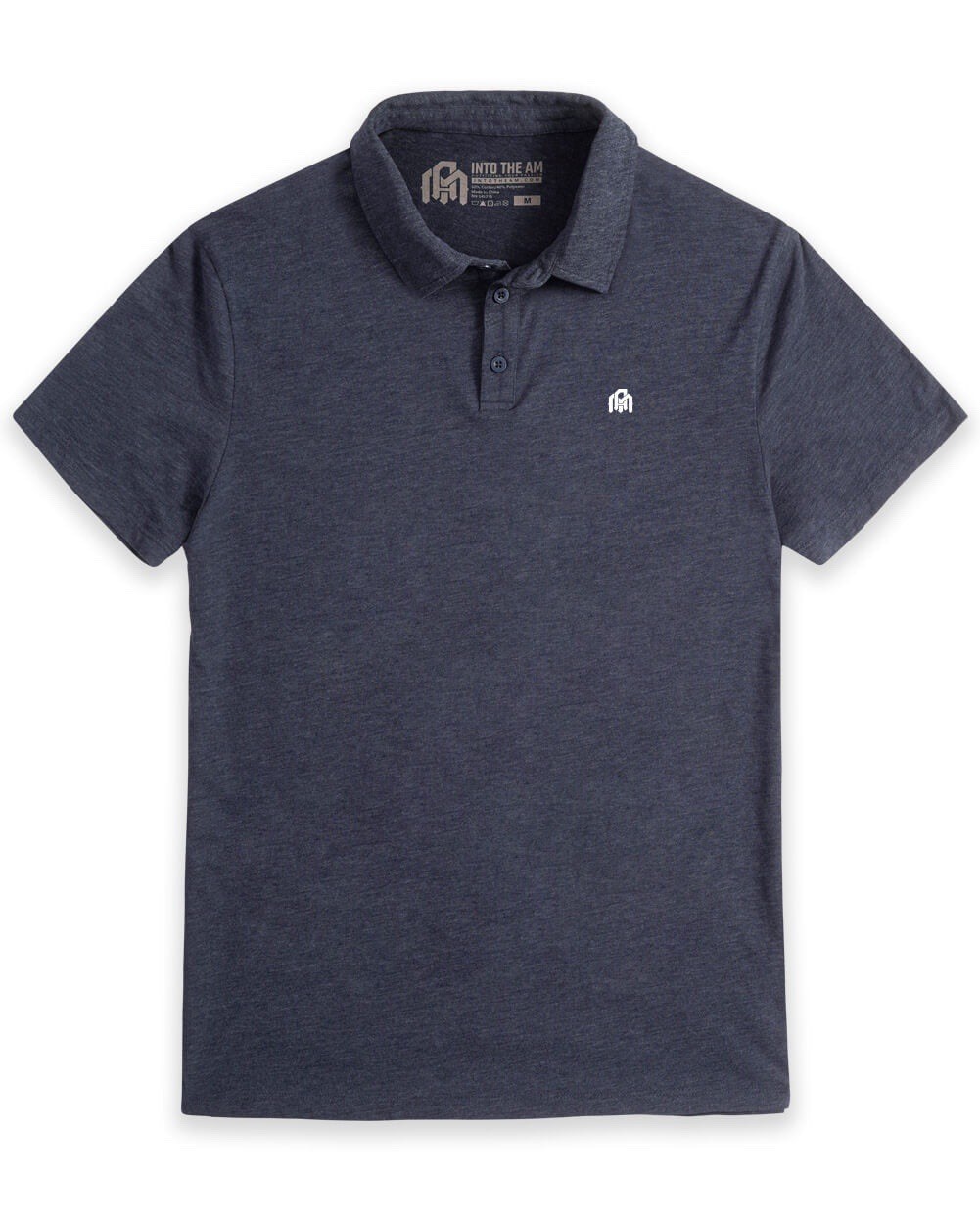Into the am Gray Polo Shirt Modern Fit Preppy Collared Shirt Lightweight Men’s L