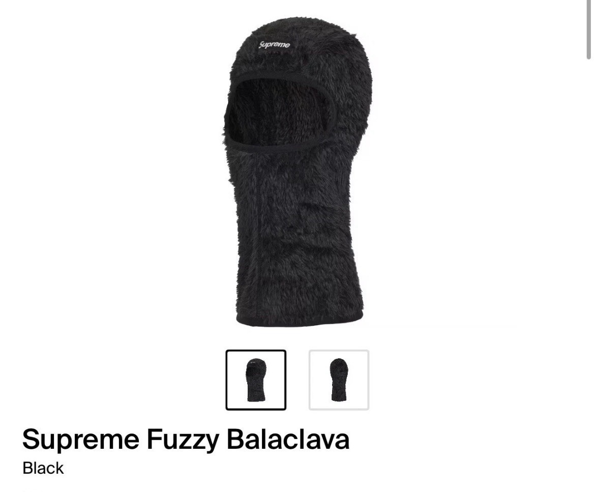 New Supreme Fuzzy Balaclava Black FW24 OSFA Authentic Face Mask Hypewear Active