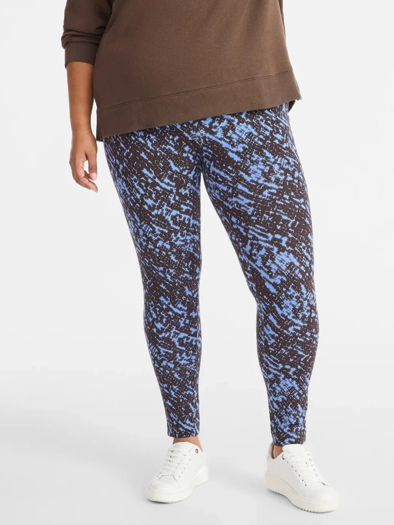 Terra & Sky 4X /28W-30W High Waist Ankle Length Leggings 27″ Inseam Blue Breeze