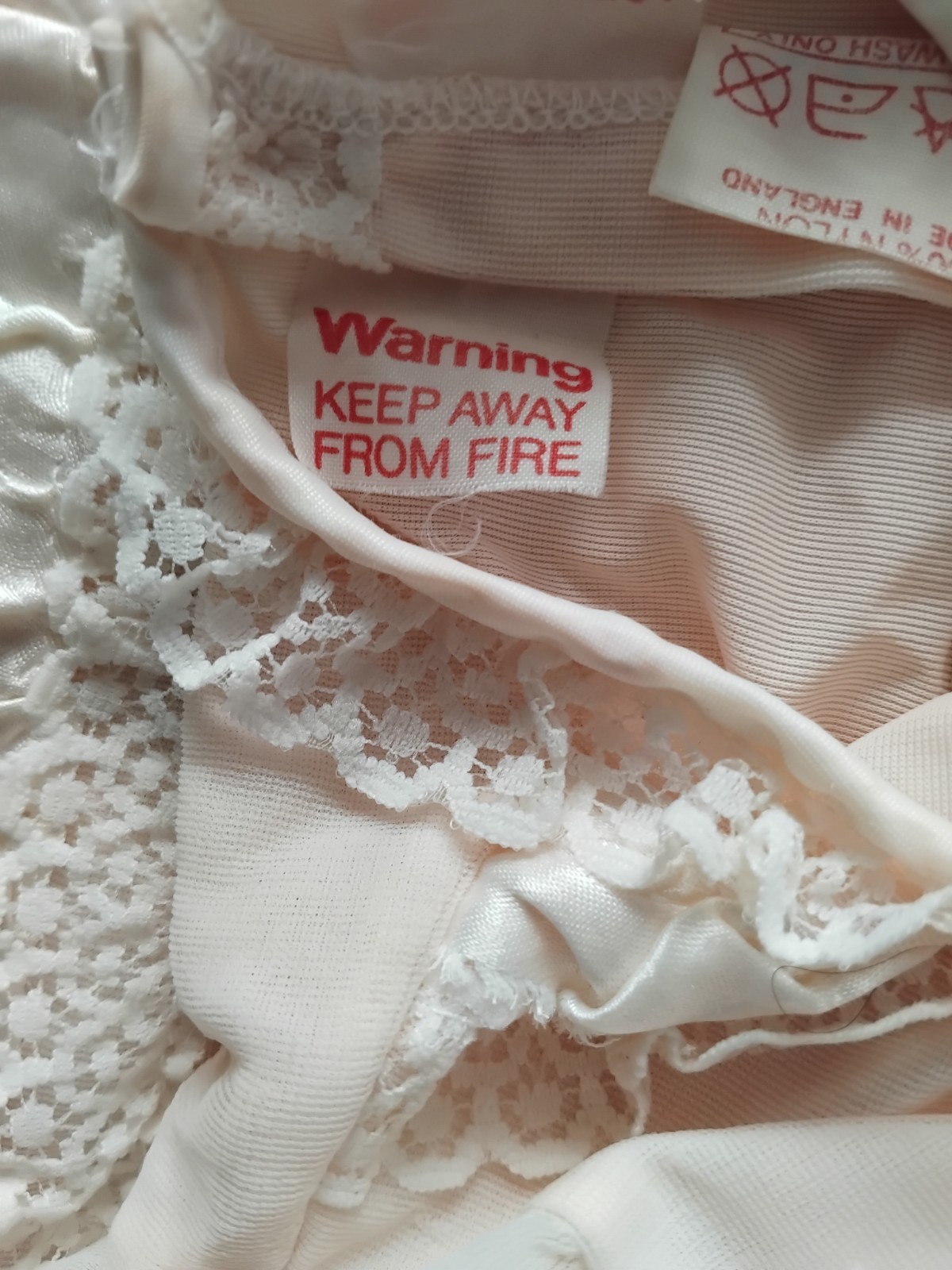 Vintage Stevex Baby Christening Dress Age 12 to 18 Months Peach 100% Nylon
