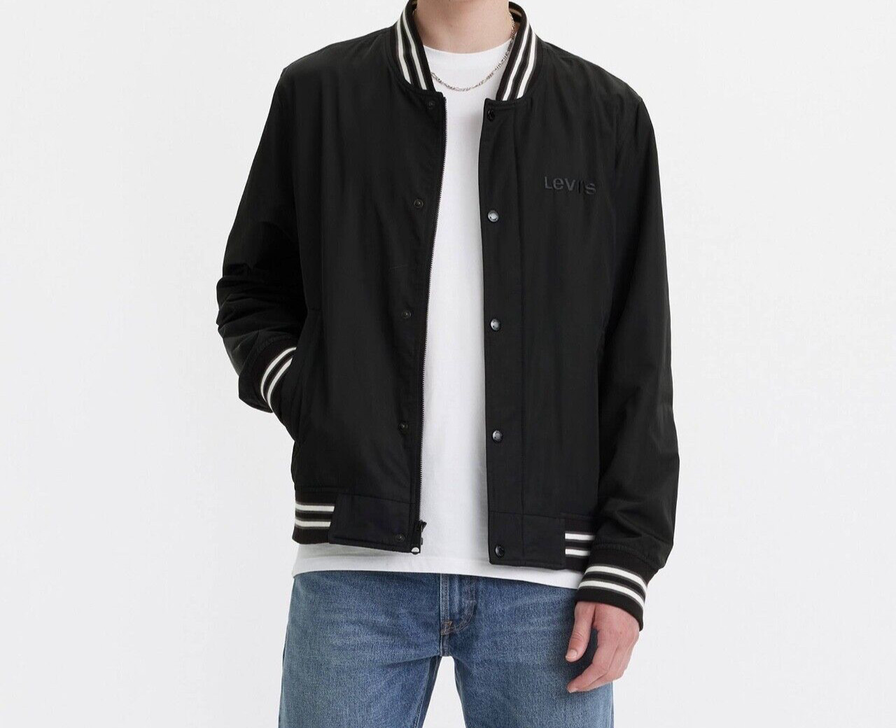 Levi’s Men’s Cavalry Twill Varsity Bomber Jacket | Black | M – NEW