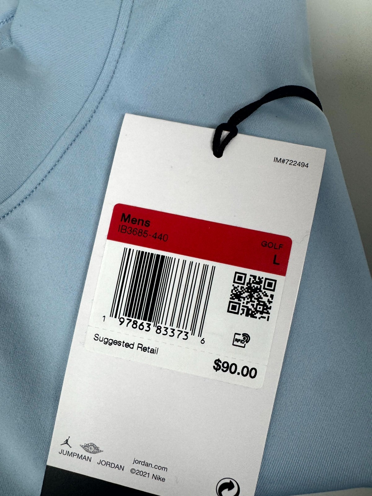 Jordan Sport Mock-Neck Golf Short Sleeve Shirt IB3685-440 Blue Pick Size $90