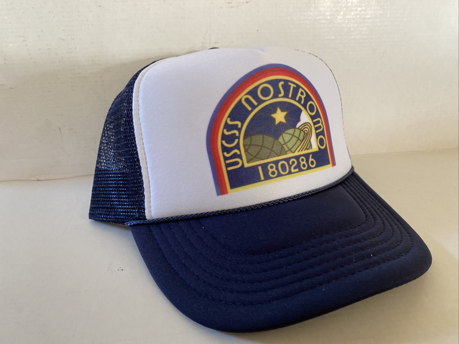 Vintage USCSS Nostromo Hat Alien Movie Trucker Hat Adjustable snapback Navy Cap