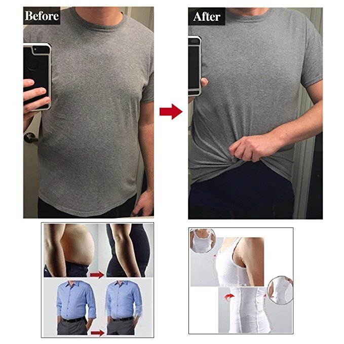 Men Compression Shirt Sleeveless Body Shaper Base Layer Slimming Tank Top Vest