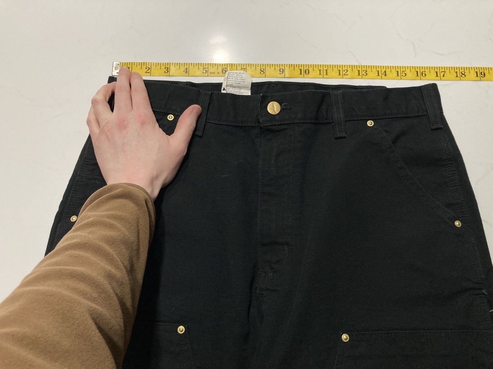 Carhartt B01 BLK Double Knee Work Pants Mens 33×34 Dungaree Fit