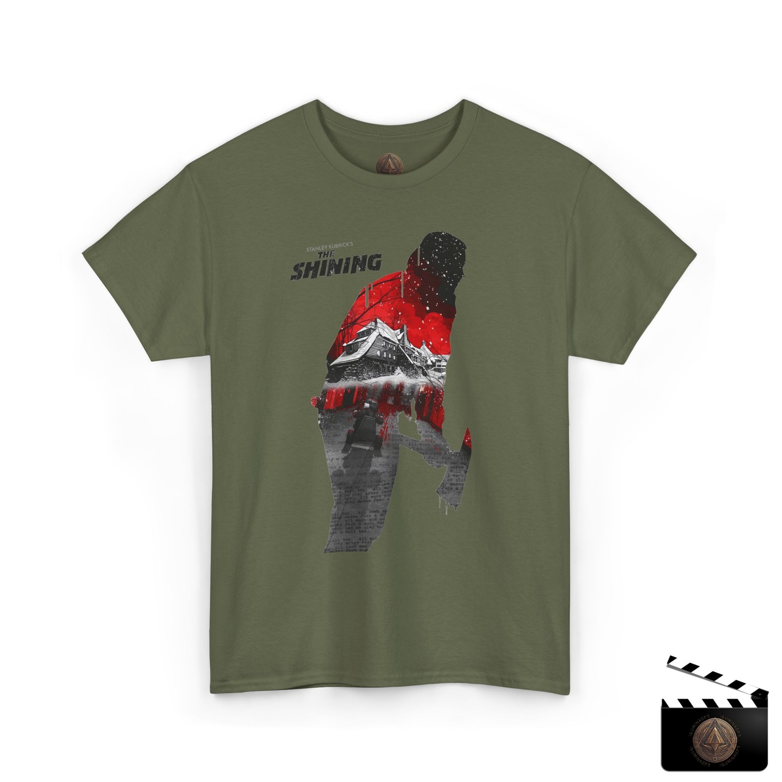 The Shining Movie Poster T-Shirt, Axe Silhouette Stanley Kubrick Horror Tee