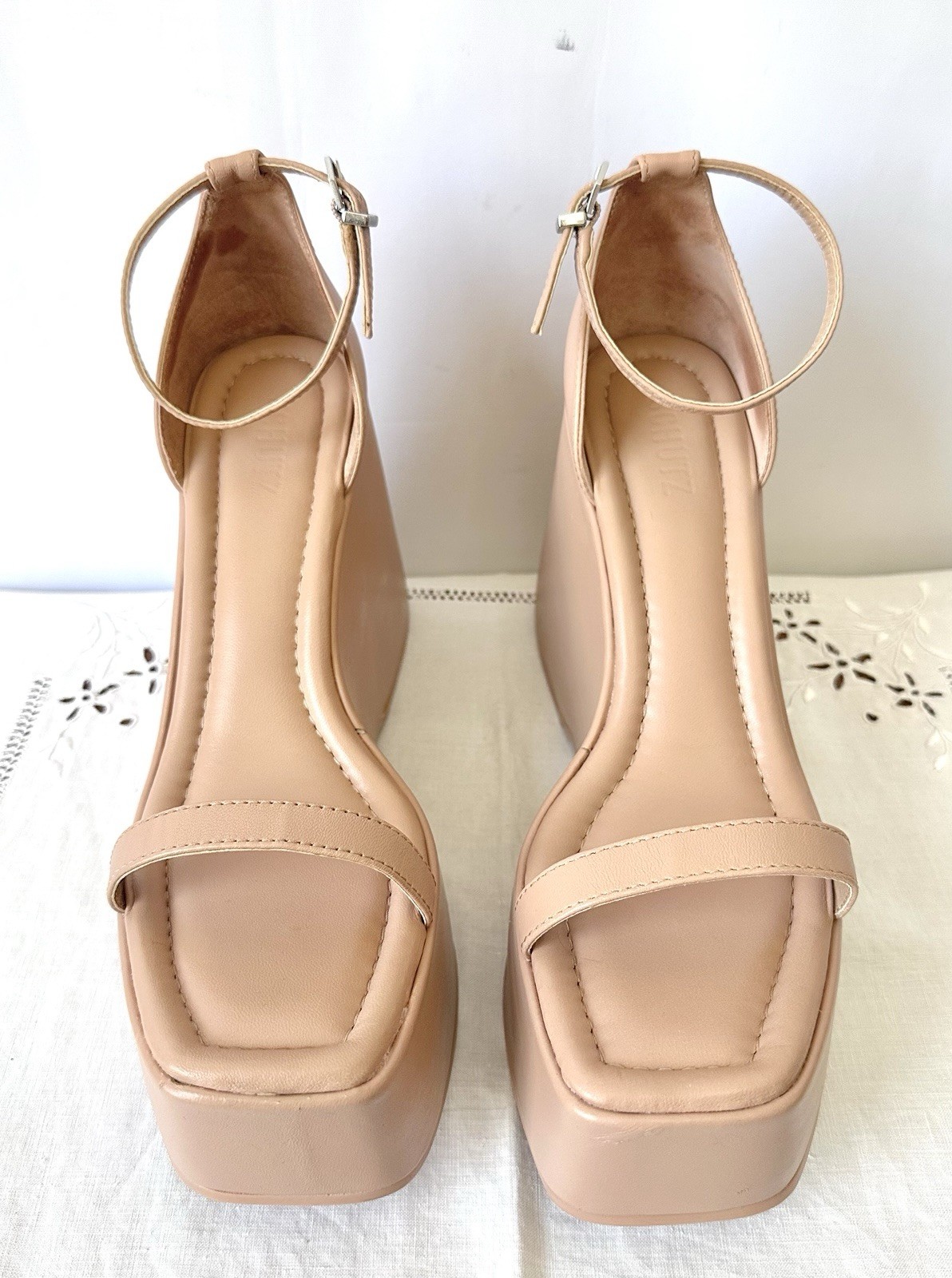Schutz Mazda Nappa Leather 5.3 Inch platform wedge sandals Women’s 8.5 B