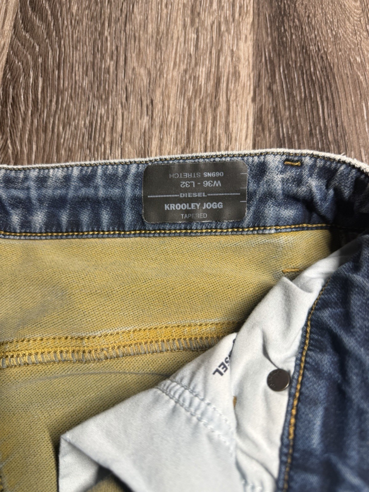 Diesel Tapered Krooley Jogg Jeans Mens 36X32 Medium Wash Blue Denim