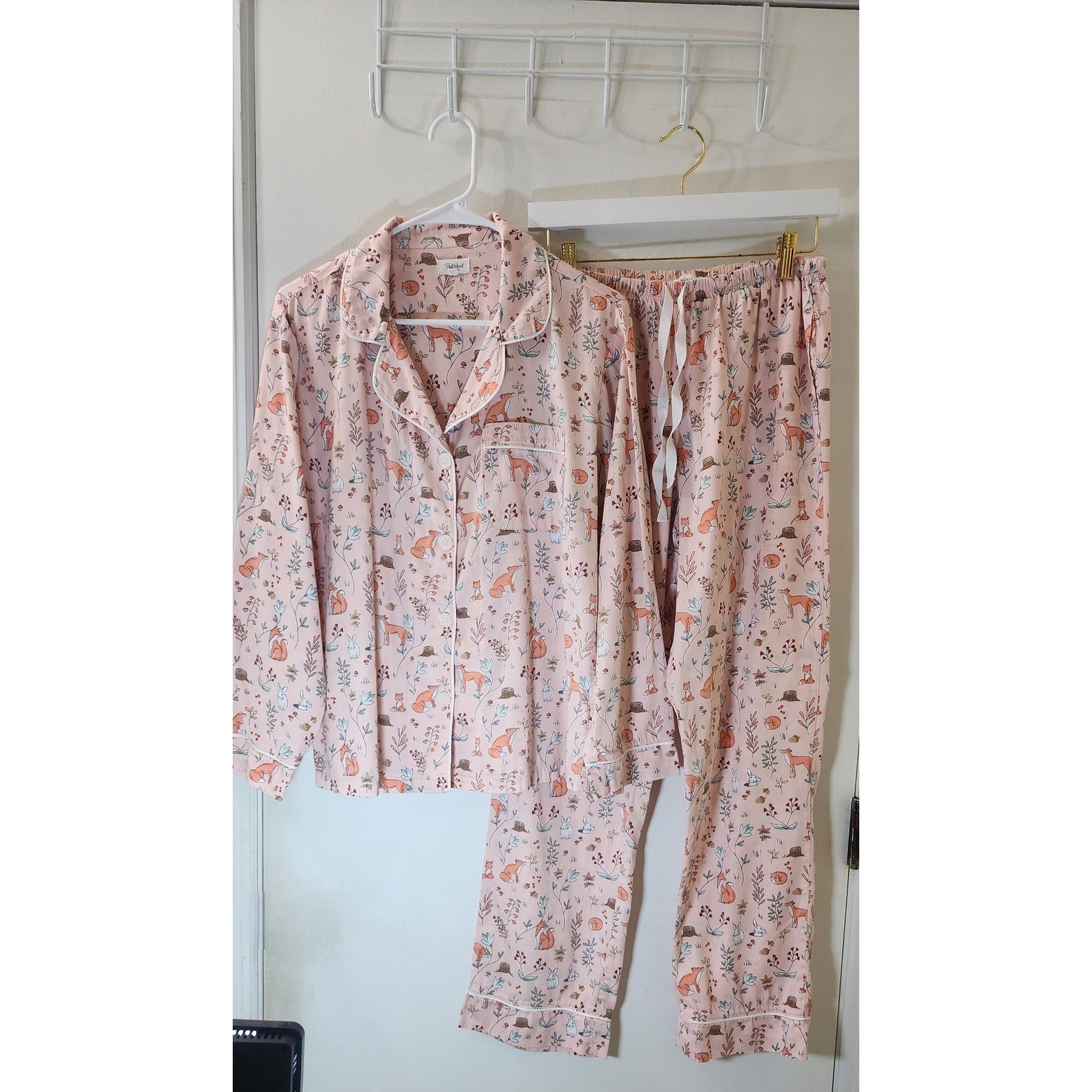 BedHead Pajamas Pink Fox Woodland Organic Cotton PJ Set BH2923757 Small
