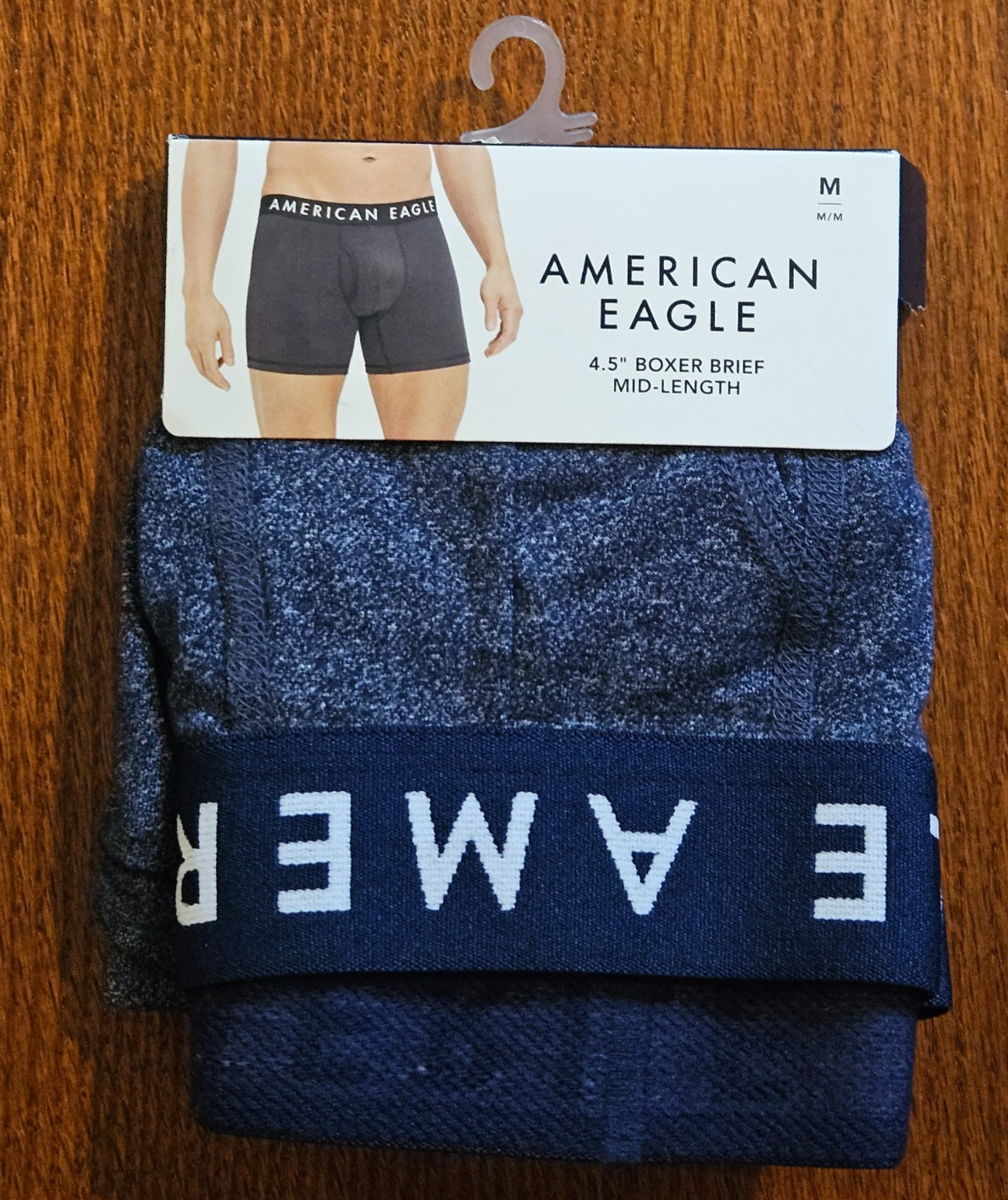 NEW American Eagle 4.5 inch Boxer Brief Mid Length Size M Blue