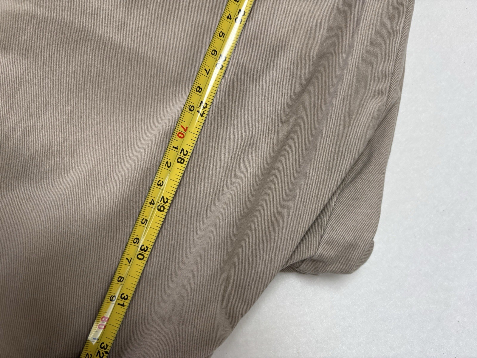Chaps Men’s Beige Twill Chino Pants Classic Fit Straight Leg 36×32 Flat Front