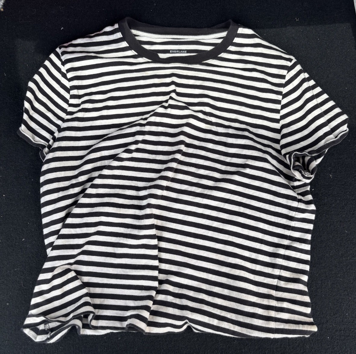 Everlane Women’s Maternity L Black/White Striped Crew Neck Short Sleeve Tee