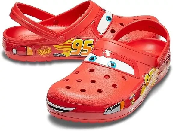 New Crocs Classic Clog Disney Cars Lightning McQueen Water Friendly Non Light Up