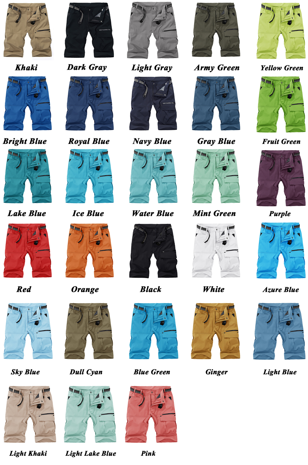 Men’s Cargo Shorts Lightweight Quick Dry Outdoor Work Active Hiking Pants Summer