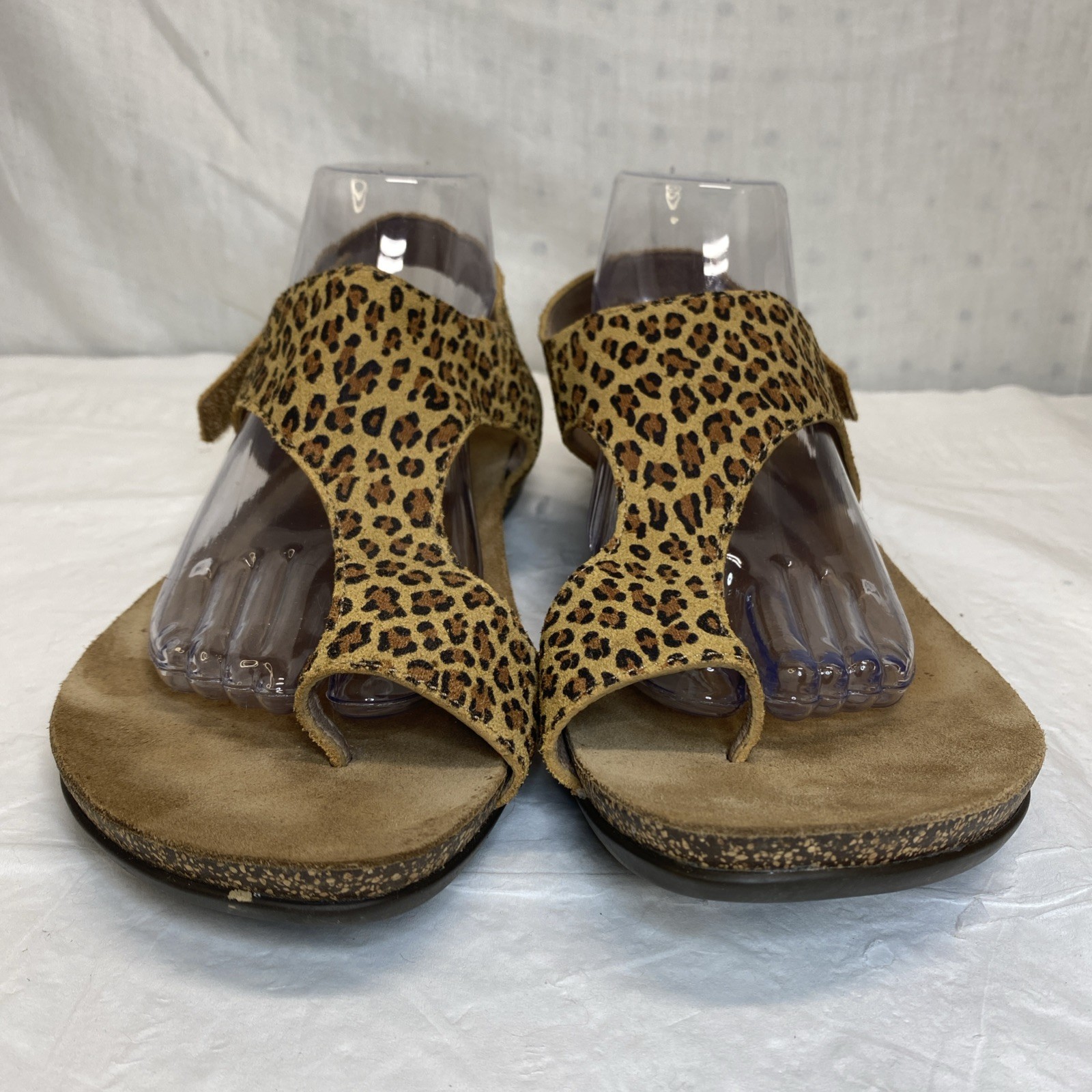 Dansko Reece Womens Sandals Leopard Print Suede Toe Loop Comfort Size 42 11.5/12