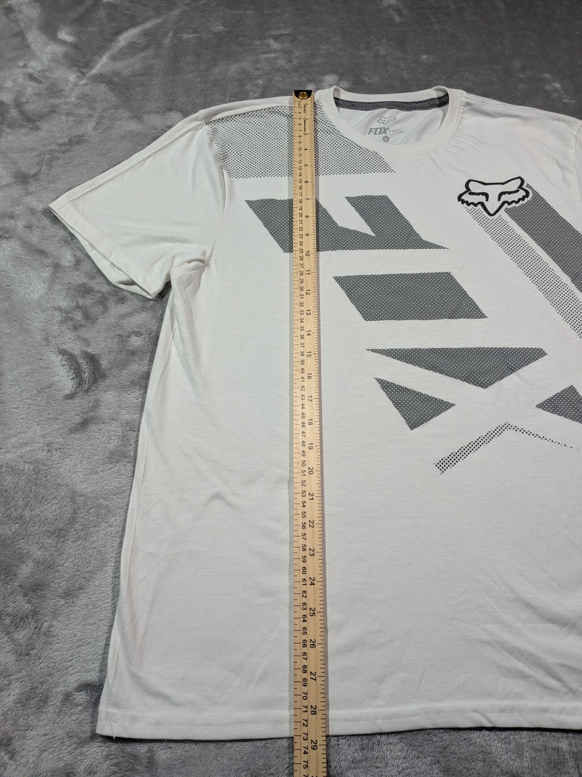 Fox FOX TECH Men’s White Graphic Logo T-Shirt Crew Neck Breathable Motocross L