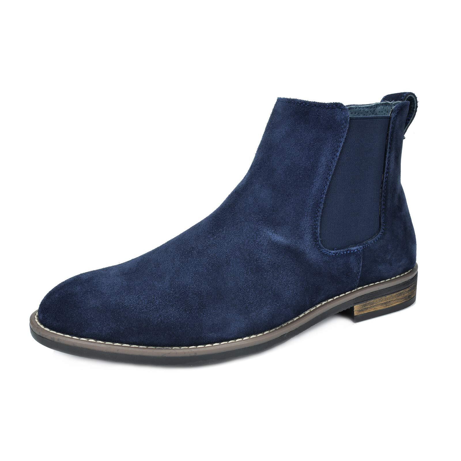 Men’s Chelsea Ankle Boots Suede Leather Chukka Dress Boots Slip On Shoes