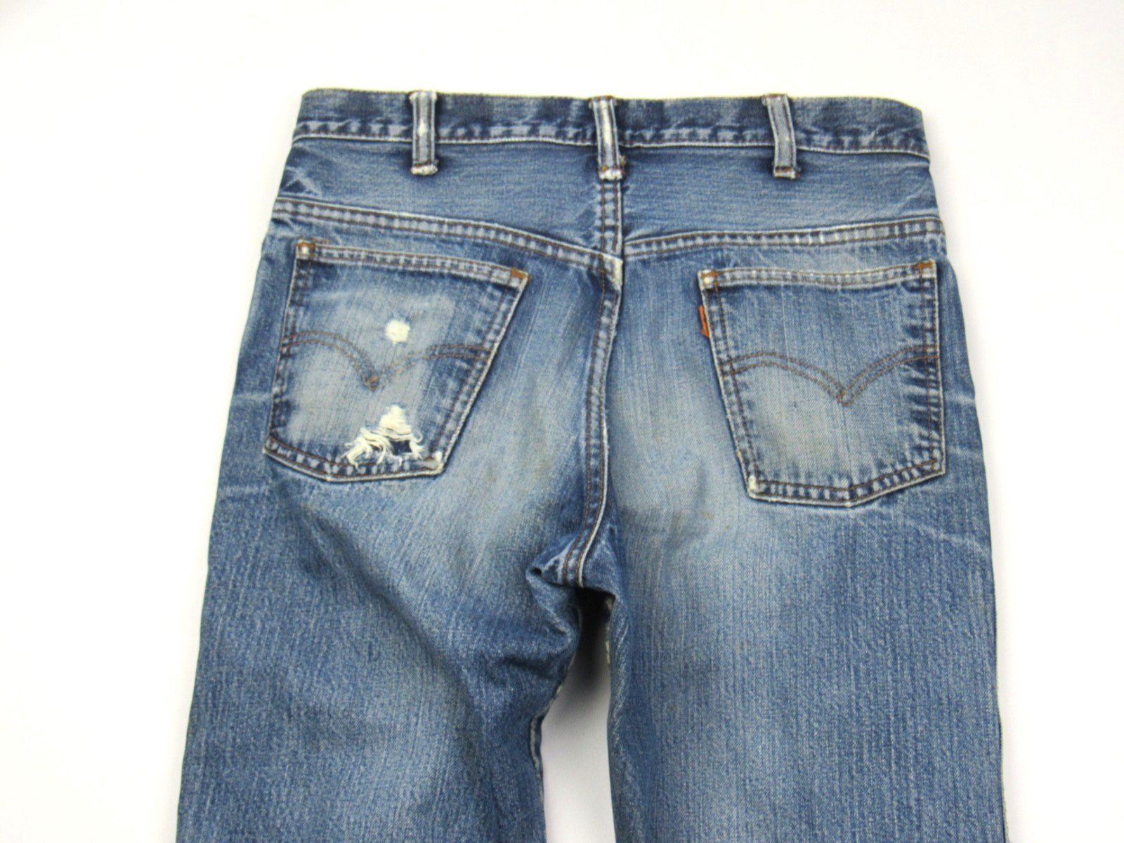 Vtg 1960s Levis Big E Orange Tab 606 Super Slim Denim Jeans 30 x 29 Talon Zip