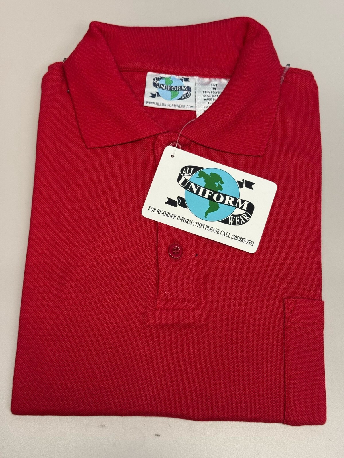 Men’s Pique Polo Shirt With Left Chest Pocket, Red