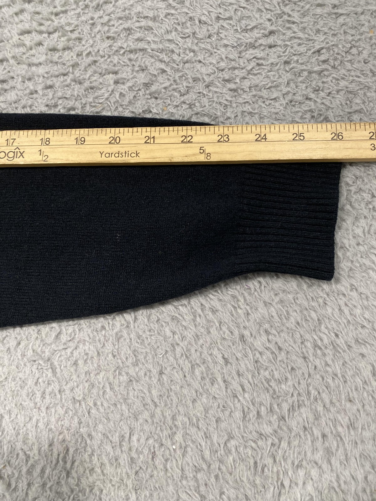 Maison Woolies Sweater Mens 3XL Black Lambswool V Neck Knit Pullover Italy
