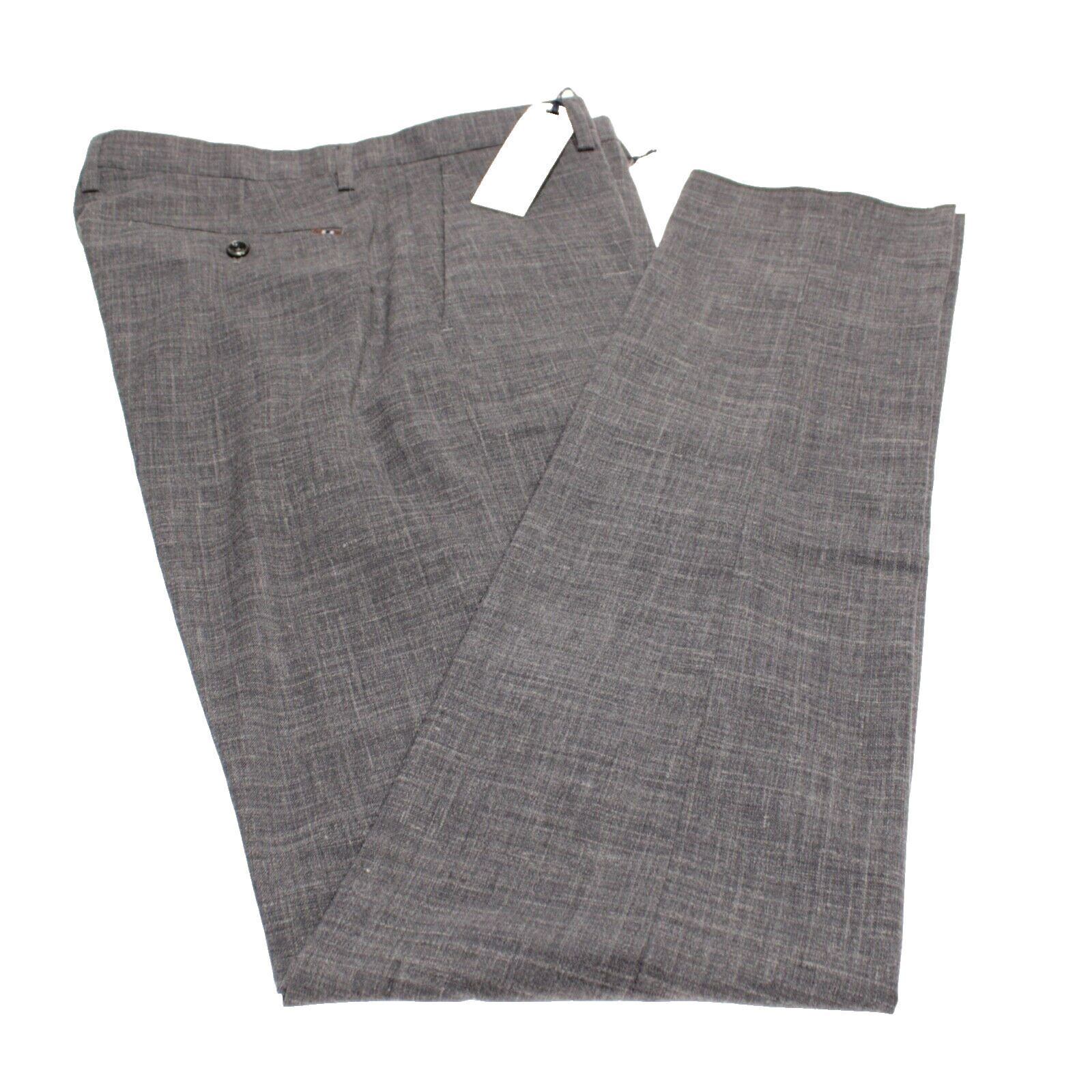 Zanella NWT Stretch Dress Pants Size 35 US Noah In Gray Melange Wool Blend