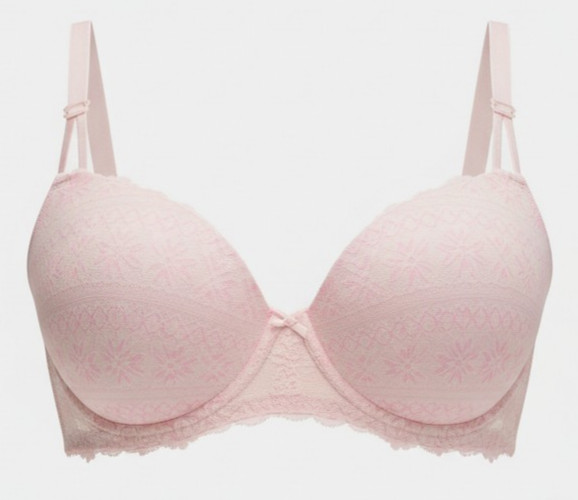 PINK Wink Push-Up Balconette Bra – 38DD – Pink Tulip Fair isle Print (7HXD)