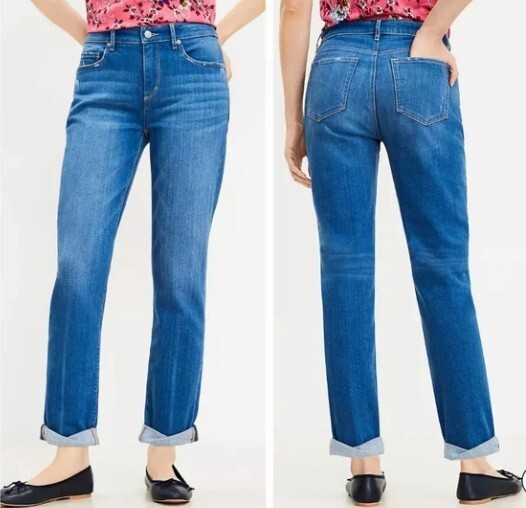 Ann Taylor Jeans The Girl Friend Low Rise 12P Straight Leg 99% Cotton 1% Spandex