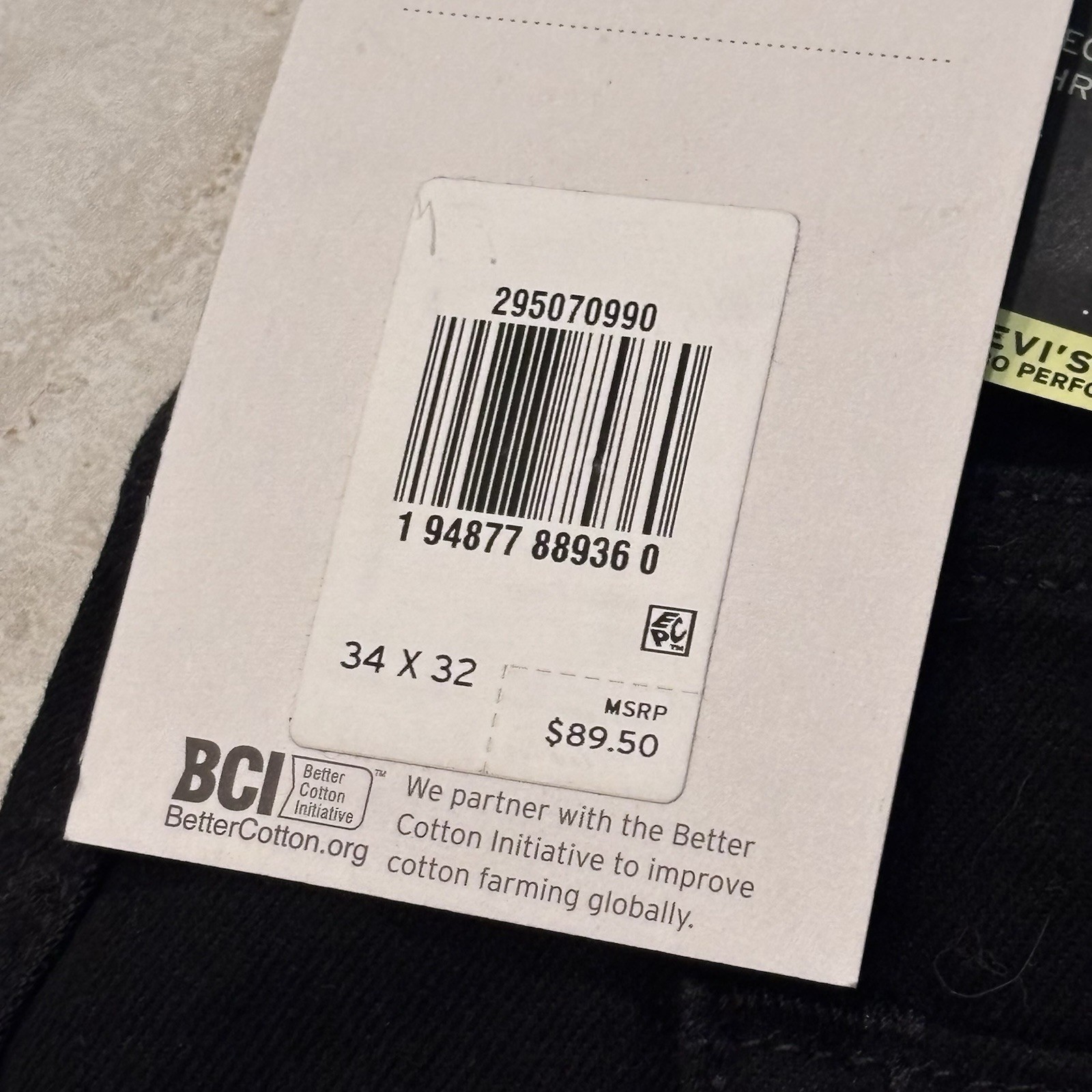 Men’s LEVIS 502 Taper Jeans Stretch Flex Eco Midrise Regular Thigh Black 34×32
