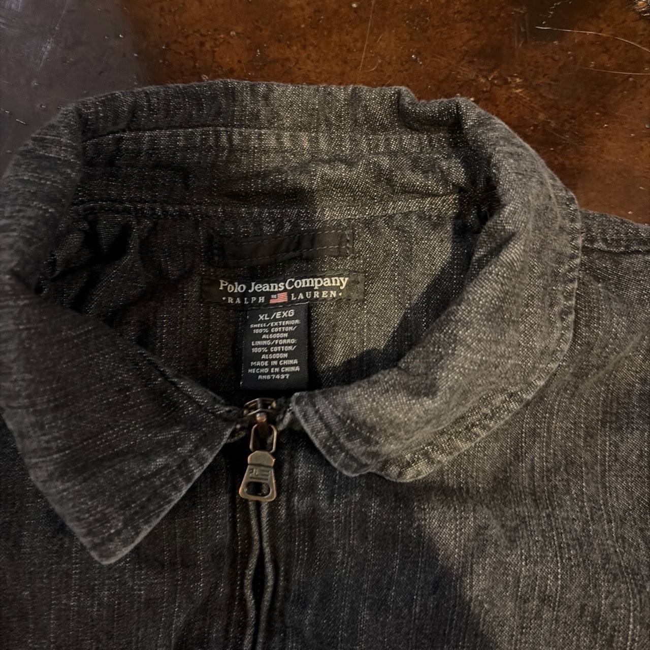 Vintage Polo Jeans Co. Women’s Black Denim Bomber Jacket Size XL