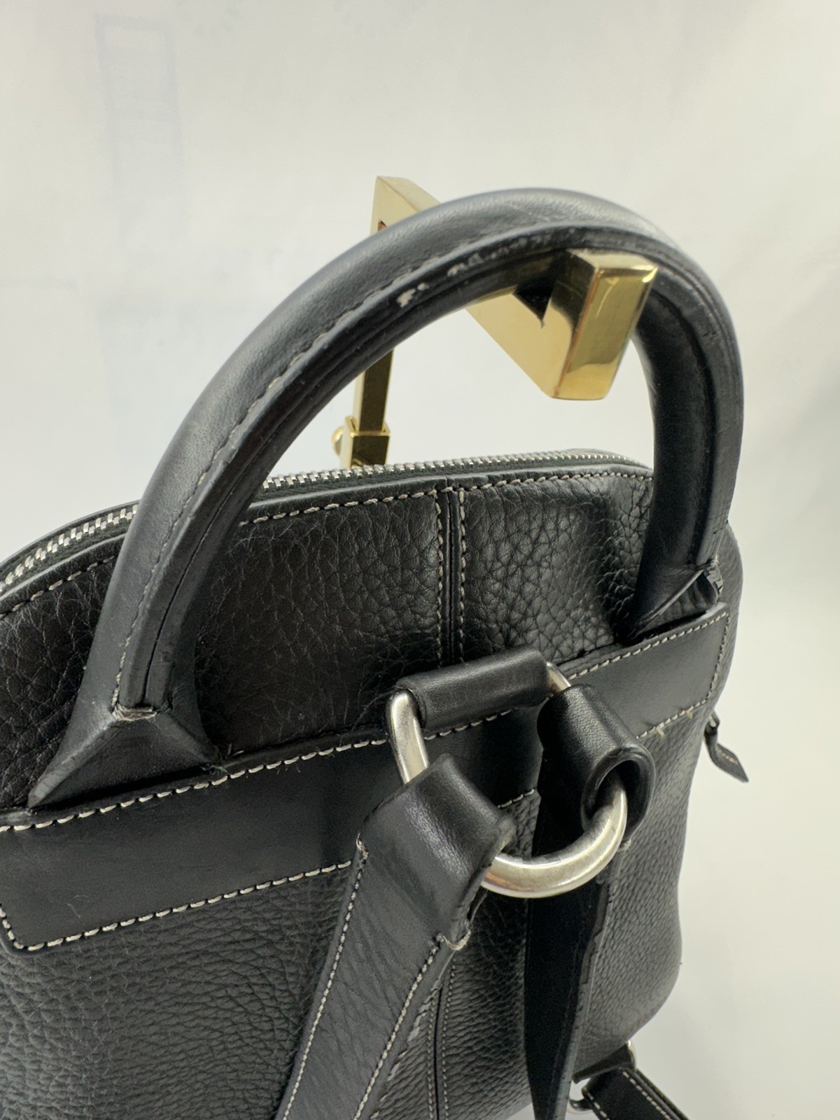Dooney & Bourke Black Pebbled All Weather Leather Backpack Purse Y2K Zip