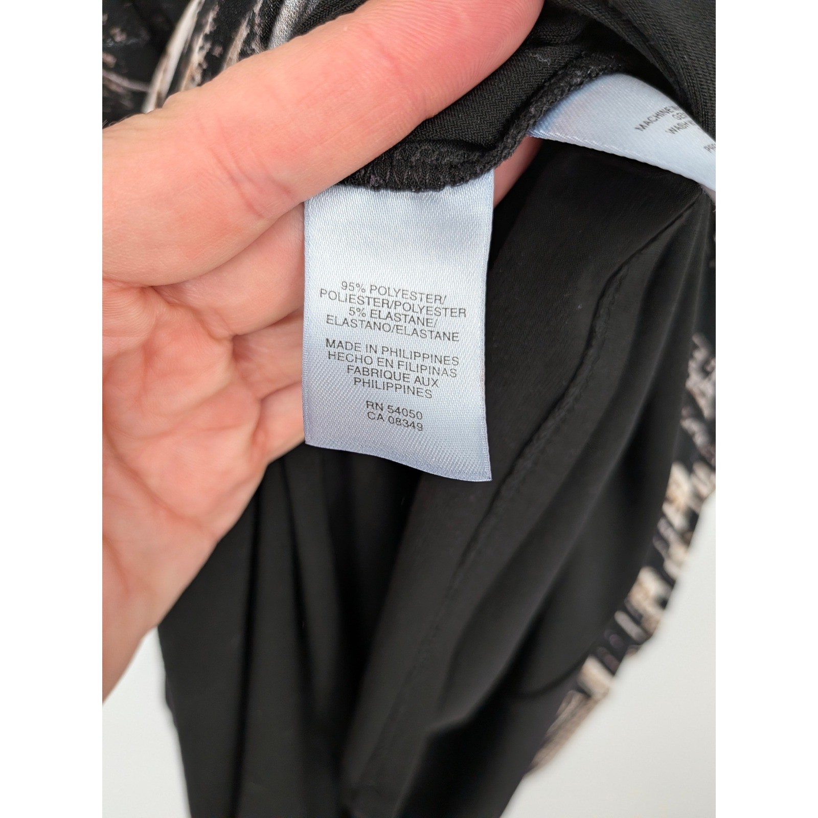 Anne Klein Sheath Dress Womens 14 Black Abstract Striped Ruched Knee Length